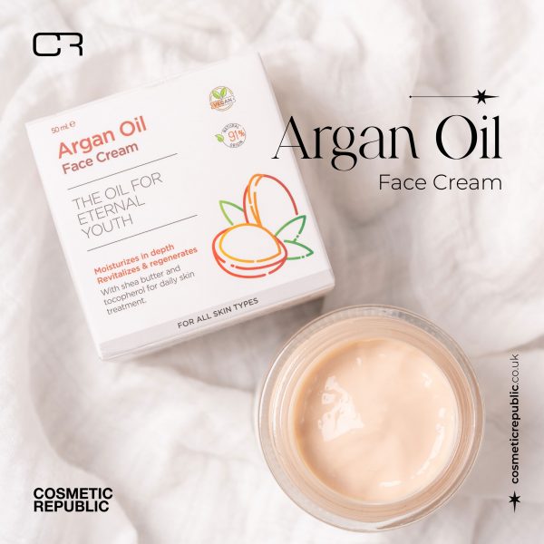 Argan Oil Face Cream - Hydrating Skin Moisturizer for All Skin Types, Organic, Natural, Plant-Based - Image 3